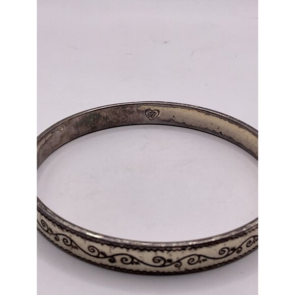 Brighton Canal Etched Silver Round Bangle Bracelet - Picture 3 of 4